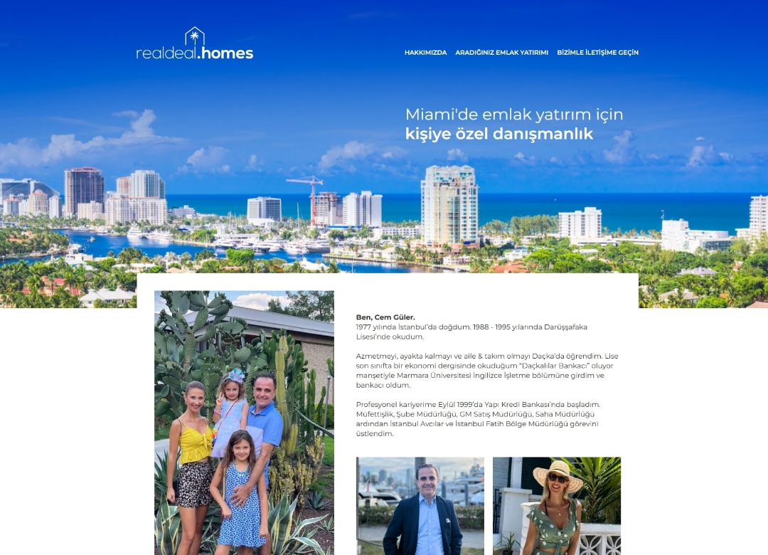 Real Deal Homes emlak web sitesi tasarımı