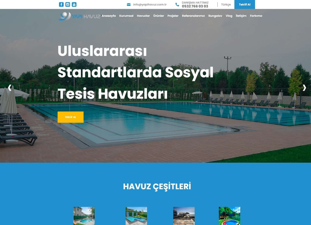 Yapı Havuz Sistemleri web sitesi tasarımı